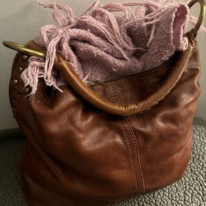 Old vintage beautiful leather bag.